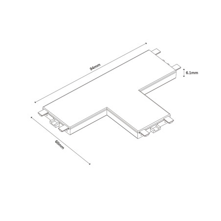 NOWOŚĆ Łącznik natynkowy T Magnetic Slim czarny Light Prestige