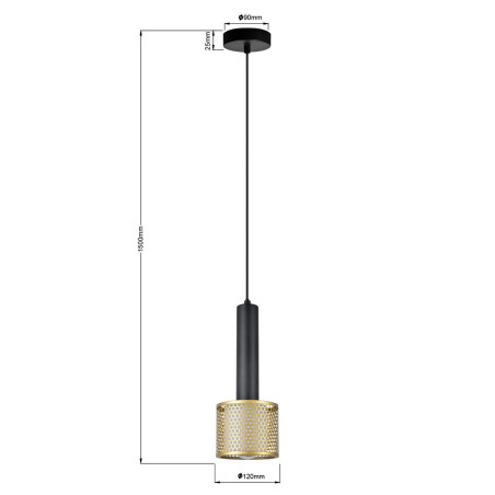 NOWOŚĆ Lampa wisząca Amo złoto-czarna 1xE27 Light Prestige