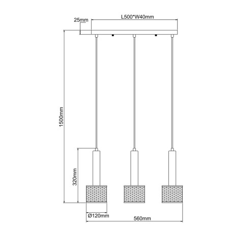 NOWOŚĆ Lampa wisząca Amo czarna 3xE27 Light Prestige