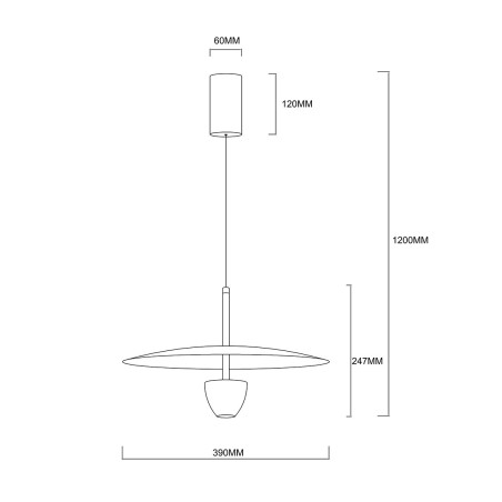 NOWOŚĆ Lampa wisząca Ufo M czarna LED CCT Light Prestige