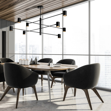 NOWOŚĆ Lampa wisząca Snow 8 czarna 8xGU10 Light Prestige