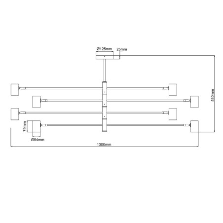 NOWOŚĆ Lampa wisząca Snow 8 czarna 8xGU10 Light Prestige