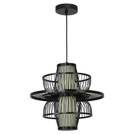 NOWOŚĆ Rattanowa lampa wisząca Astra czarna 1xE27 Light Prestige