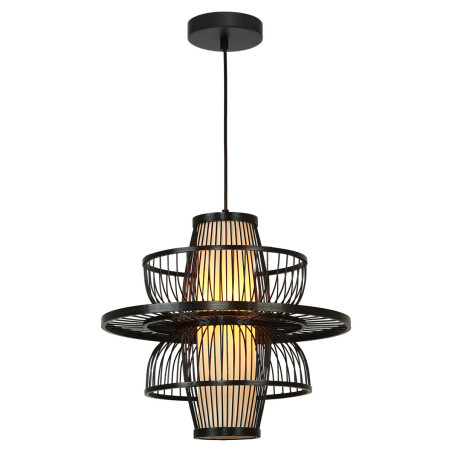 NOWOŚĆ Rattanowa lampa wisząca Astra czarna 1xE27 Light Prestige