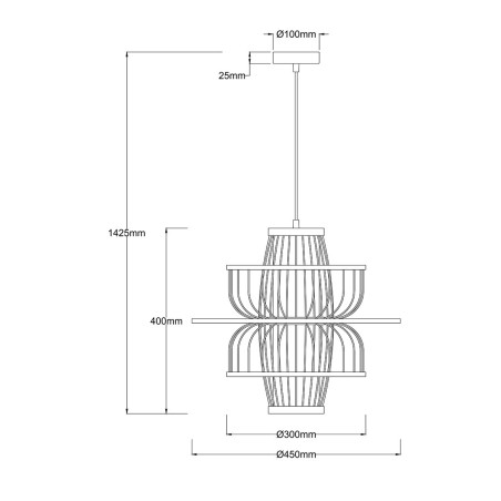 NOWOŚĆ Rattanowa lampa wisząca Astra czarna 1xE27 Light Prestige