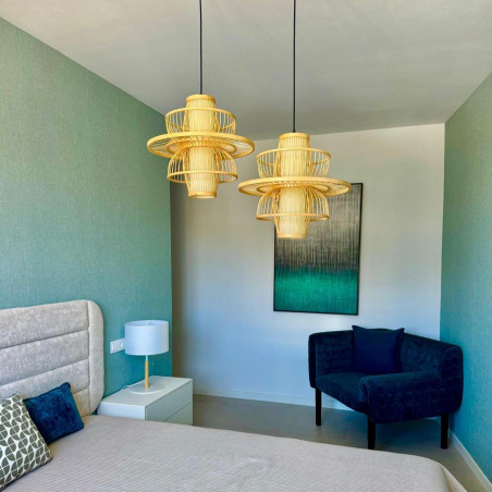 NOWOŚĆ Rattanowa lampa wisząca Astra naturalna 1xE27 Light Prestige