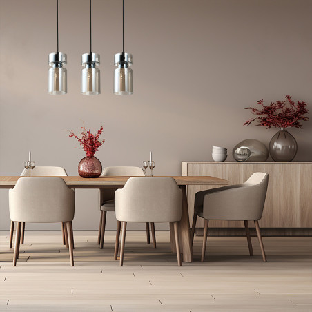 NOWOŚĆ Potrójna lampa wisząca Nivio dymna 3xE27 Light Prestige