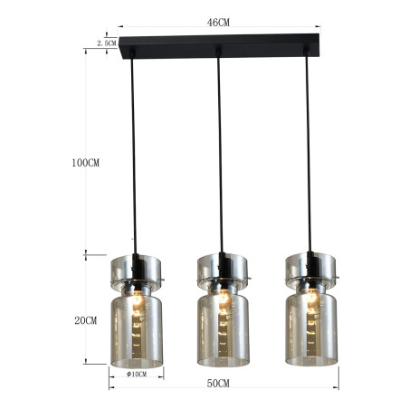 NOWOŚĆ Potrójna lampa wisząca Nivio dymna 3xE27 Light Prestige