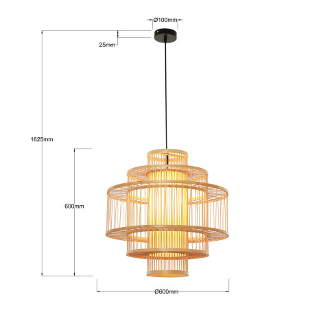 NOWOŚĆ Lampa wisząca Stela rattanowa 1xE27 Light Prestige