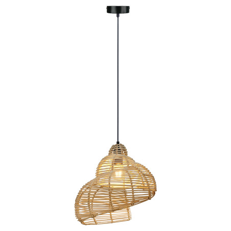 NOWOŚĆ Rattanowa lampa wisząca Shella 40 cm jasne drewno 1xE27 Light Prestige