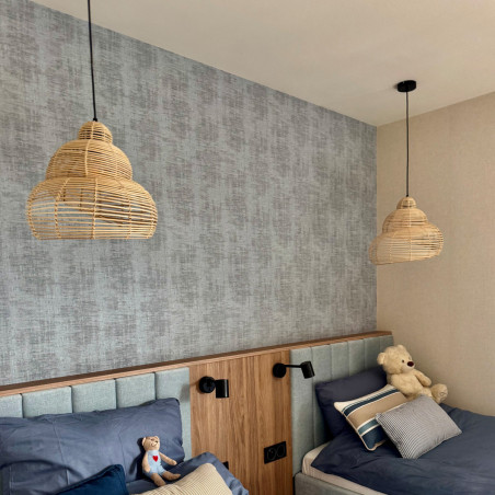 NOWOŚĆ Rattanowa lampa wisząca Shella 40 cm jasne drewno 1xE27 Light Prestige
