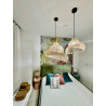 NOWOŚĆ Rattanowa lampa wisząca Shella 40 cm jasne drewno 1xE27 Light Prestige