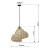 NOWOŚĆ Rattanowa lampa wisząca Shella 60 cm jasne drewno 1xE27 Light Prestige