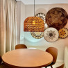 NOWOŚĆ Rattanowa lampa wisząca Kanso 40 cm jasne drewno 1xE27 Light Prestige