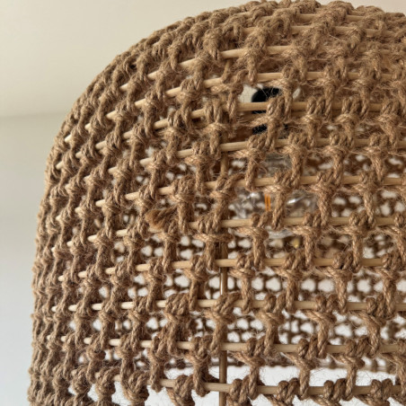 NOWOŚĆ Rattanowa lampa wisząca Kanso 40 cm jasne drewno 1xE27 Light Prestige