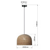 NOWOŚĆ Rattanowa lampa wisząca Kanso 40 cm jasne drewno 1xE27 Light Prestige