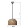 NOWOŚĆ Rattanowa lampa wisząca Kanso 50 cm jasne drewno 1xE27 Light Prestige