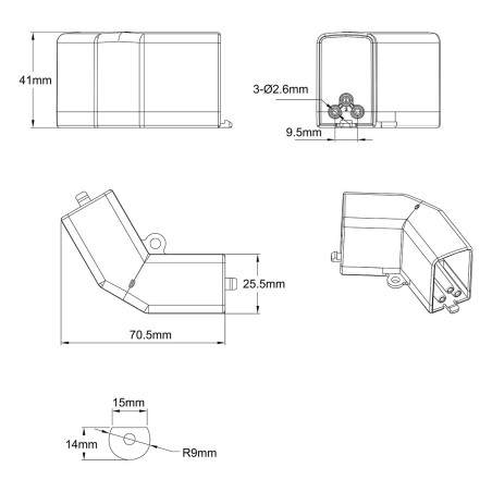 NOWOŚĆ Łącznik L 120 mechaniczny do oświetlenia modułowego Geometric System New Light Prestige