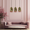 NOWOŚĆ Metalowa lampa wisząca Nilo złota 3xGU10 Light Prestige