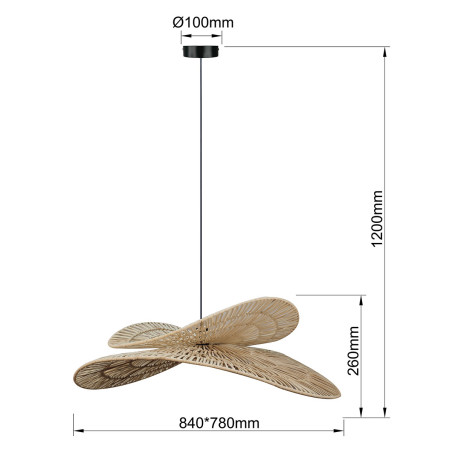 NOWOŚĆ Rattanowa lampa wisząca Raya naturalna 1xE27 Light Prestige