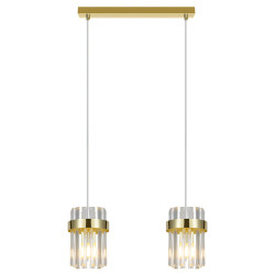 NOWOŚĆ Lampa wisząca Vetro złota 2xE14 Light Prestige