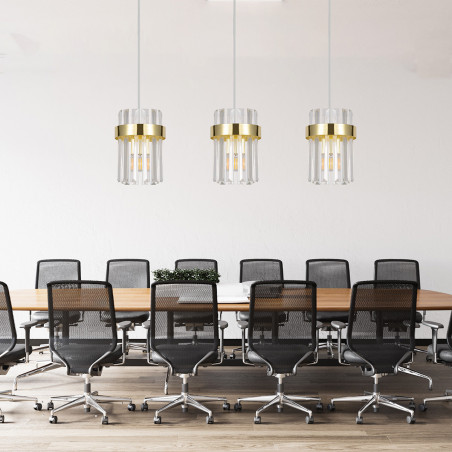 NOWOŚĆ Lampa wisząca Vetro złota 3xE14 Light Prestige
