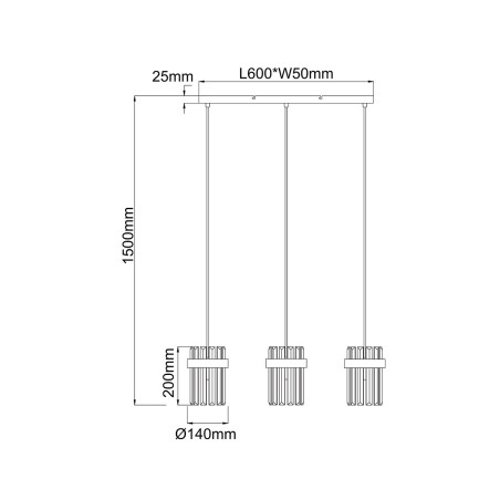 NOWOŚĆ Lampa wisząca Vetro złota 3xE14 Light Prestige