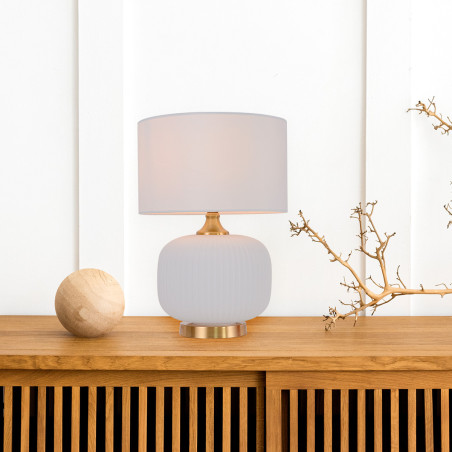 NOWOŚĆ Lampa stołowa Tamiza 48 cm biała 1xE27 Light Prestige