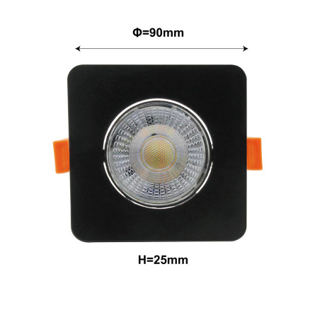 NOWOŚĆ Ruchome kwadratowe oczko podtynkowe Plus czarne LED CCT Light Prestige