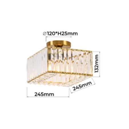 NOWOŚĆ Kwadratowy plafon Vetro chrom 1xE27 Light Prestige
