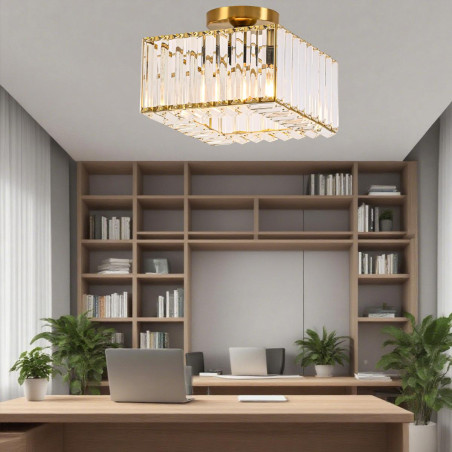 NOWOŚĆ Kwadratowy plafon Vetro złoty 1xE27 Light Prestige