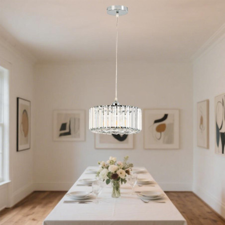 NOWOŚĆ Okrągła lampa wisząca Vetro chrom 1xE27 Light Prestige