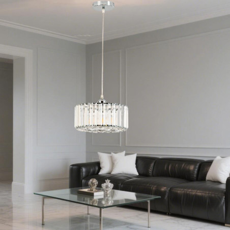 NOWOŚĆ Okrągła lampa wisząca Vetro chrom 1xE27 Light Prestige
