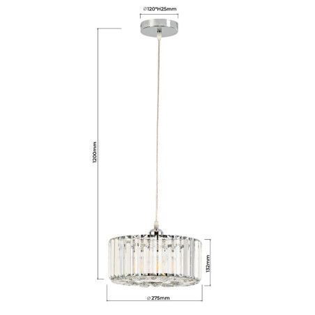 NOWOŚĆ Okrągła lampa wisząca Vetro chrom 1xE27 Light Prestige
