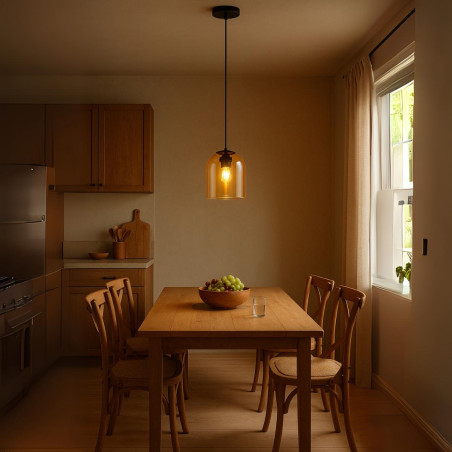 NOWOŚĆ Lampa wisząca Elaris bursztynowa 1xE27 Light Prestige
