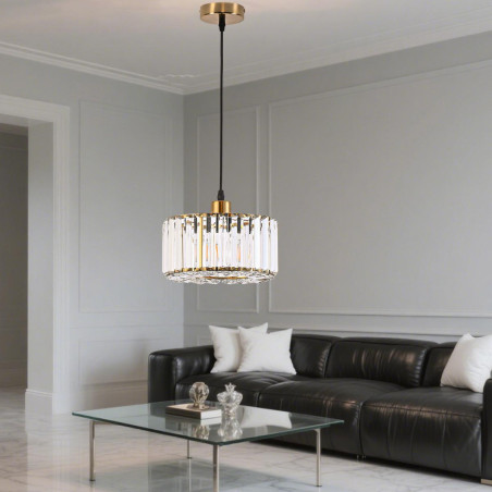 NOWOŚĆ Okrągła lampa wisząca Vetro Złota1xE27 Light Prestige