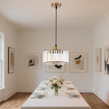NOWOŚĆ Okrągła lampa wisząca Vetro Złota1xE27 Light Prestige