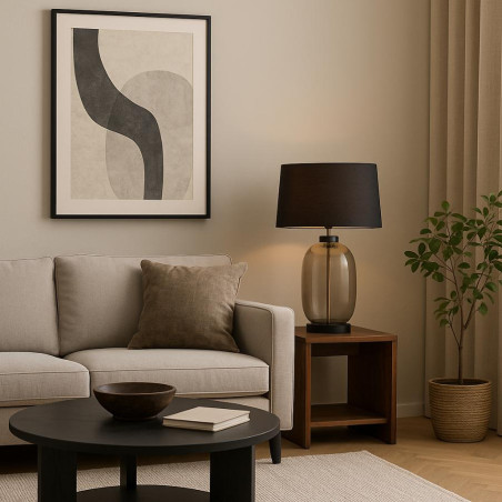 NOWOŚĆ Lampa stołowa Amur dymna 1xE27 Light Prestige
