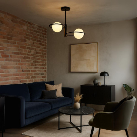 NOWOŚĆ Plafon Dorado ring czarna 2 x E14 Light Prestige