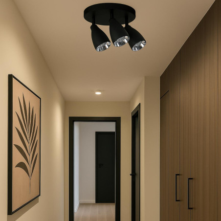 NOWOŚĆ Campana 3 plafon czarny 3xGU10 Light Prestige