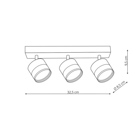 NOWOŚĆ Spot Kendal 3 transparetny / czarny GX53 Light Prestige