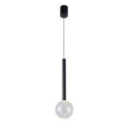 Lampa wisząca pojedyncza Alinos PND-24019-1A-BK Żyrandol Czarny, stop metali, szkło Italux