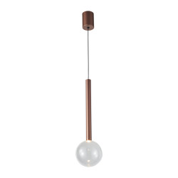 Lampa wisząca pojedyncza Alinos PND-24019-1A-COPP Żyrandol Miedź, stop metali, szkło...