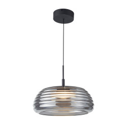 Lampa wisząca z kloszem Loculi PND-24040-BK-SG Czarny/ Dymiony Italux