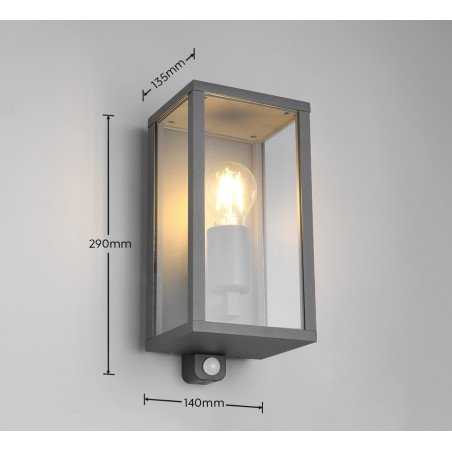 Lampa zewnętrzna ścienna GARONNE - CZUJNIK RUCHU 201869142 Trio