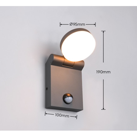 Lampa zewnętrzna ścienna ADOUR - CZUJNIK RUCHU 245569142 Trio