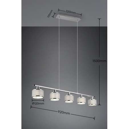Lampa wisząca KAPRUN 311600506 Trio