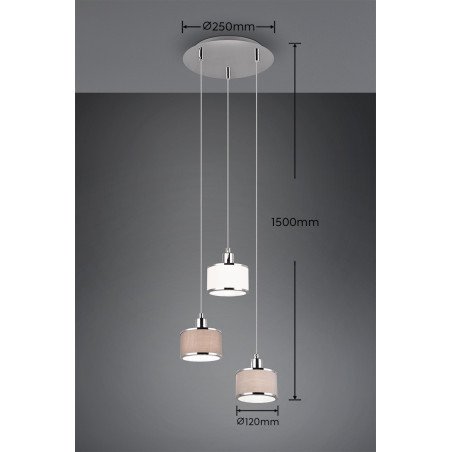 Lampa wisząca KAPRUN 311630306 Trio