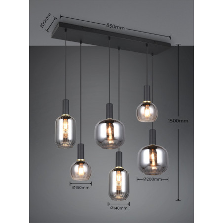 Lampa wisząca DIVA 319800632 Trio