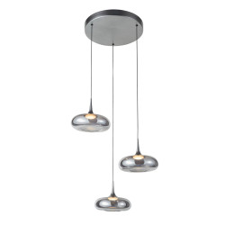 Lampa wisząca potrójna Tenele PND-24028-3A-SILV Srebrny/ Dymiony Italux
